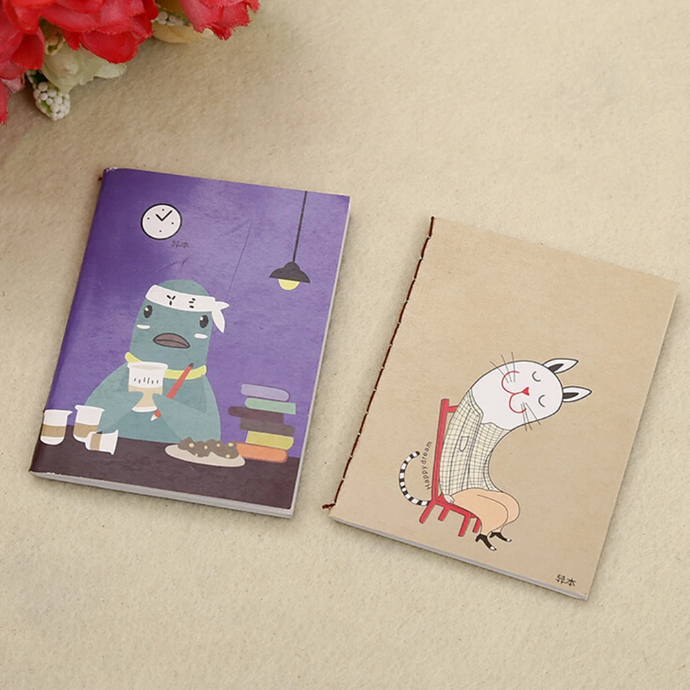 1pc 20pages Mini Samll Kawaii Cartoon Notebook Vintage Retro Notepad Note Book Kids Korean Stationery School Notebooks Random