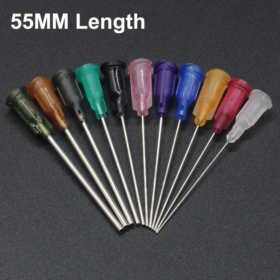 

100pcs 14-25G 55mm Precision passivated S.S. Dispense Tip with PP Safetylok hub, glue dispenser needles