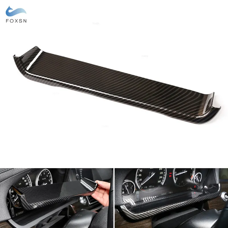 For BMW 7 Series F01 F02 F03 F04 2009-14 ABS Carbon Texture Dashboard Display Decorative Frame Car Interior Accessories