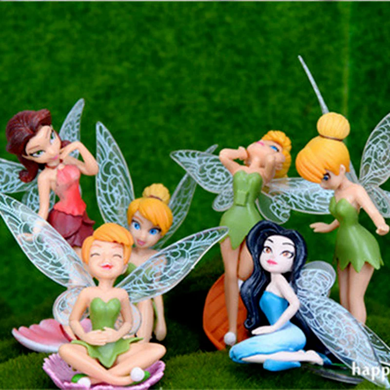 1PCS Flying Flower Fairy Miniature Lifelike Elegant Cute Car Desktop Cake Garden Decoration Sculpture Ornament