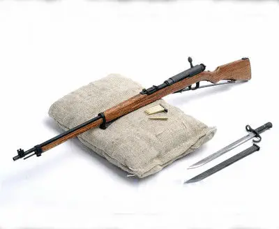 World War II Japanese army metal solid wood full decomposition 38 rifle, do not forget the national humiliation