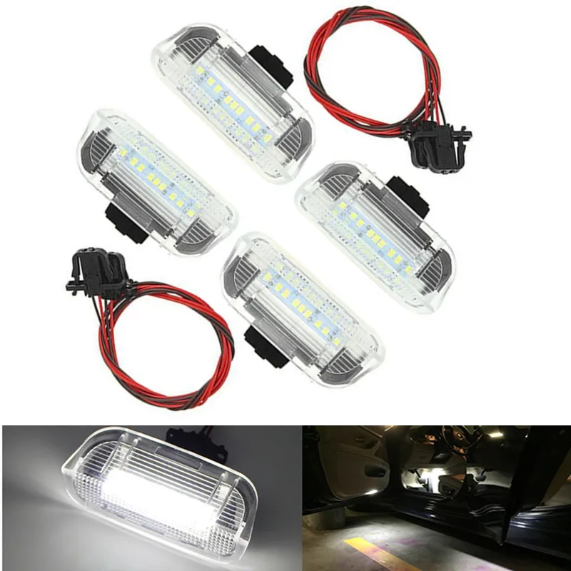 Car LED Door Warning Light Lamps with Cable Wire harness For PASSAT B6 B7 CC Jetta Golf 5 6 MK6 7 MK7 EOS Tiguan Sharan Scirocco