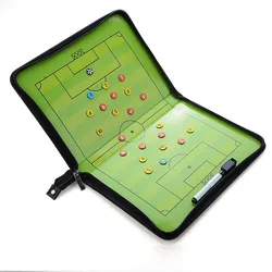 Coaching Board Foldable Football Tactic Board Magnetic Soccer Trainer Command Training Match Tactical Plate Book With Marker Pen