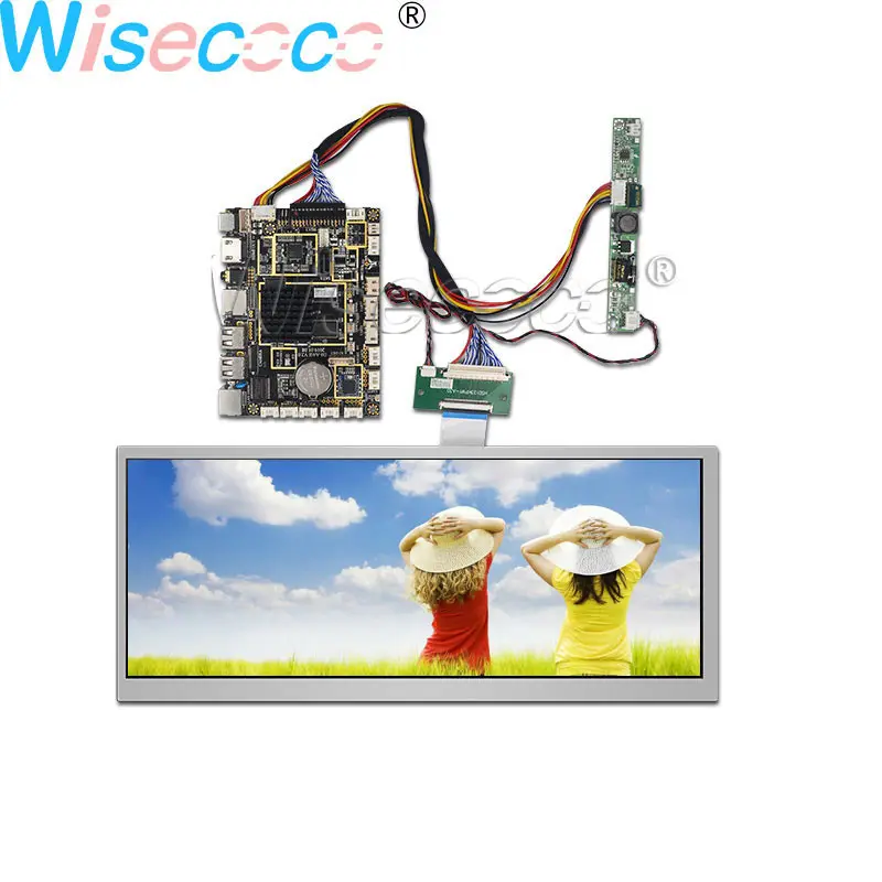 

Wisecoco 12.3" Bar Display 1920*720 IPS LCD Screen High Brightness LVDS 50pin MIPI USB HOST OTG Android System Driver Board