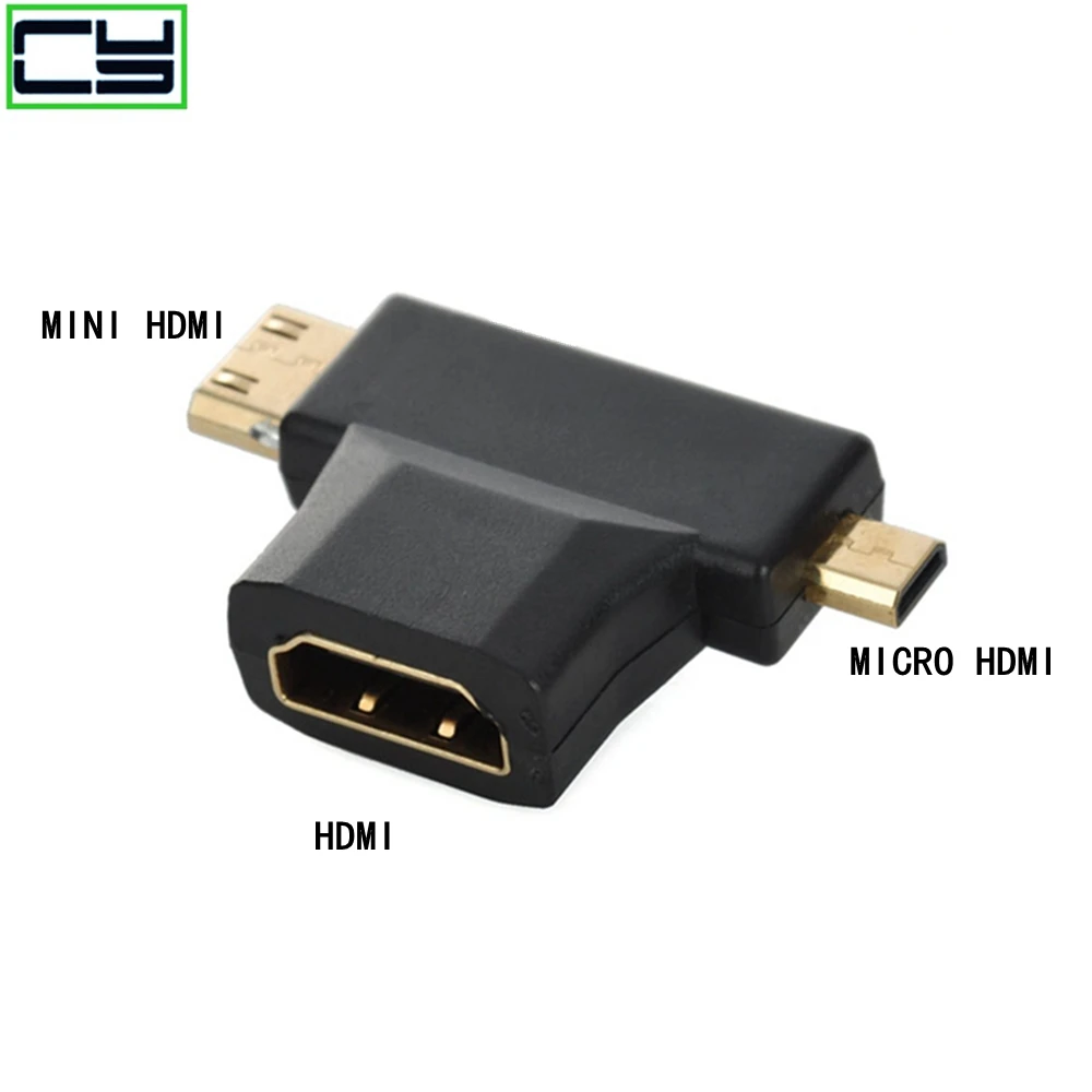 Mini 3 in 1 1PCS Micro HD-compatible Male to Female HD 1.4 Cable Adapter Converters for phone camera Card Readers