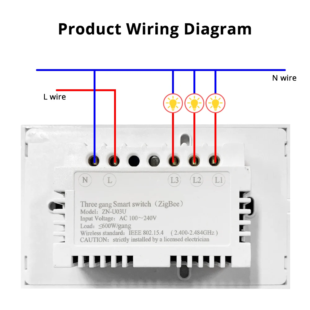 Zemismart Tuya Zigbee Switch Neutral Required US Interruptor Smart Life Remote Control Alexa Google Home Light Switches