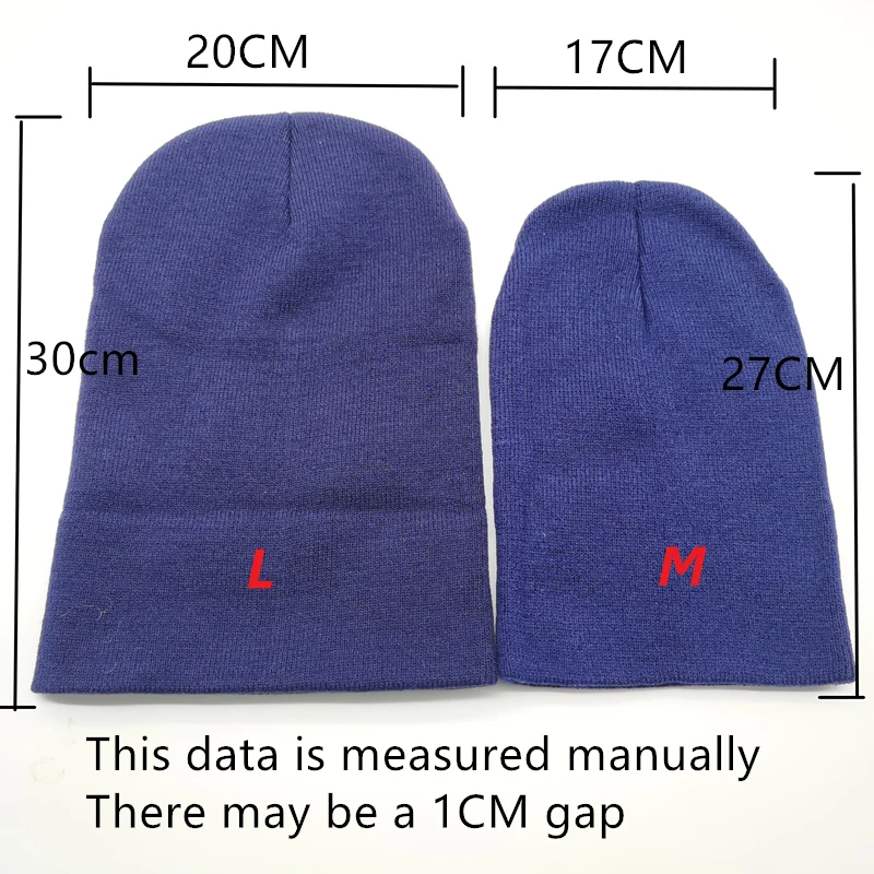 Winter Autumn Solid Color Adult Child Unisex Beanies Hats Large Big Ice Cream Windproof Keep Warm Cold Caps Plus Size Men W24