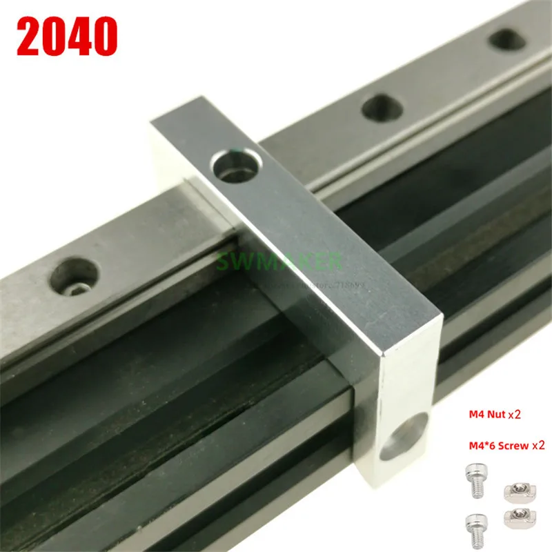 1pcs BLV Ender-3 3D printer parts 2020 2040 profile fixed block , MGN12 linear guide fixed block with screws, high quality