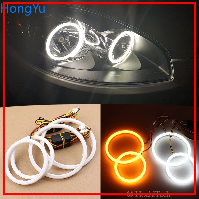 

Cotton LED Angel Eye Halo Switchback Light Ring lamp DRL White / Amber for Fiat Linea 2007-2015