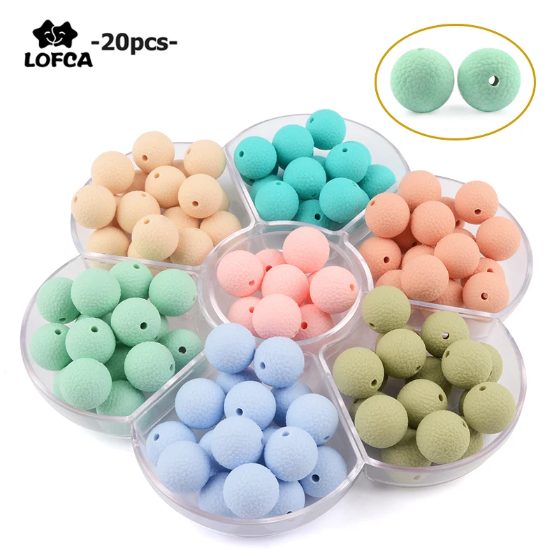 LOFCA 20pcs/lot silicone leather look beads 15mm Silicone  look beads Keychain necklace accessories for making jewelry