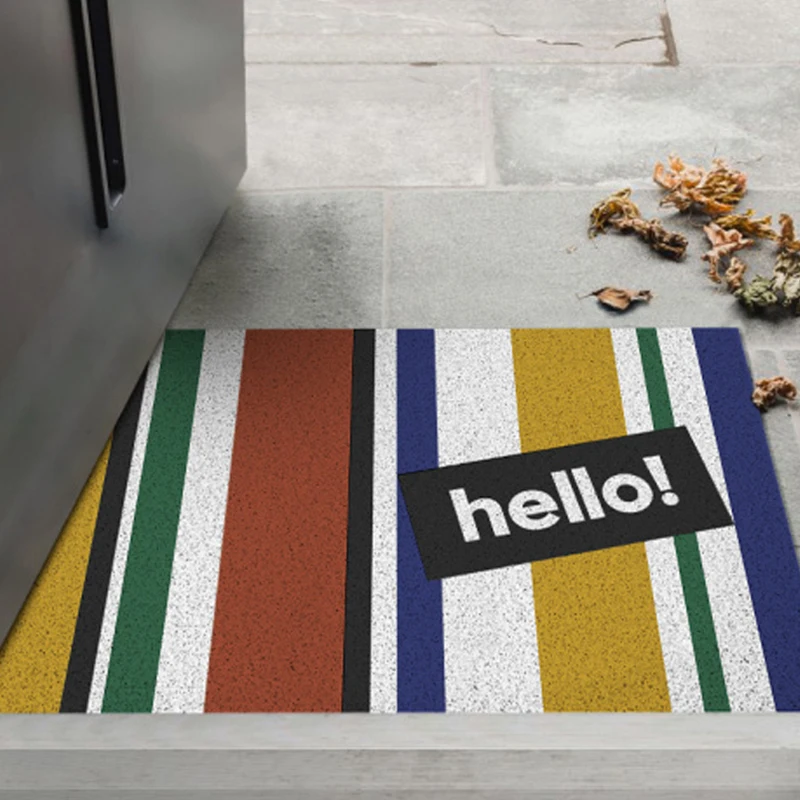 

Stripe Hallway Mat PVC Cuttable Colorful Entrance Carpet Area Anti Dust Floor Pad Welcome Doormat Aesthetic Home Decor 45x75cm