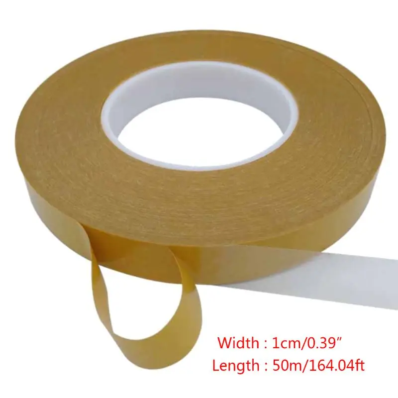 1 rotolo 50m Resistenza Alle Alte Temperature PET Nastro Biadesivo Traccia Trasparente Forte Double-Sided Nastro Adesivo