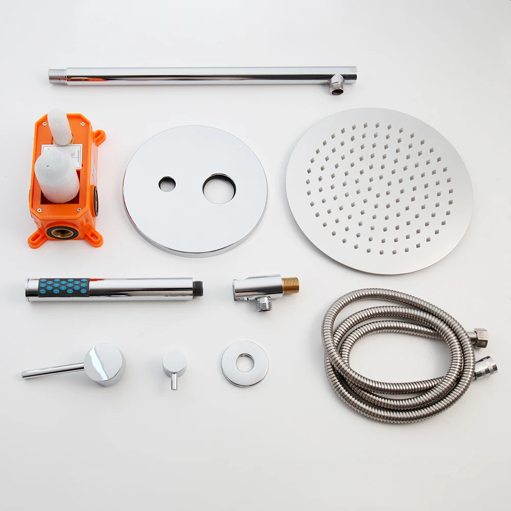 Imagem -06 - Kemaidi-conjunto de Chuveiro de Parede com Ducha Redonda e Torneira Embutida Cromada para Banheiro Montagem na Parede