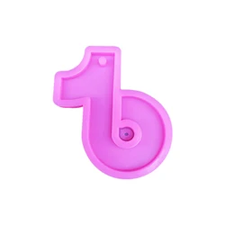 Silicone Resin Keychain Mold Musical Note Keychain Silicone Mold Hole DIY Chocolate Handmade Ice Cream Cupcakes Cake Decoration