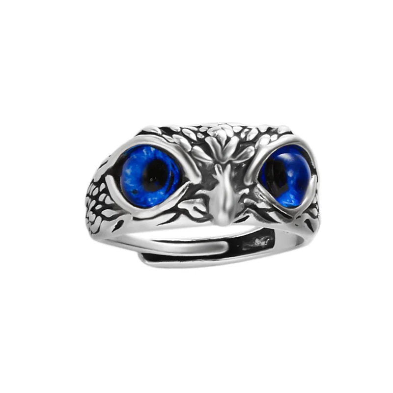 Retro Owl Rings Men Women Popular Simple Design Animal Fairy Tales Ring Silver Color Wedding Banquet Ring Jewelry Gift Resizable