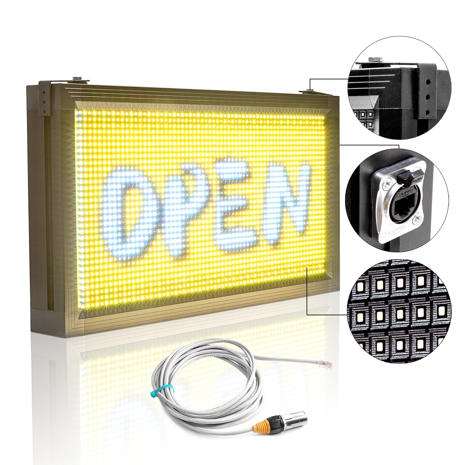 

P10 Outdoor Waterproof Full-Color RGB LED Sign 32X64 Pixels WiFi+LAN Programmable Scrolling Message Led Display Support Video