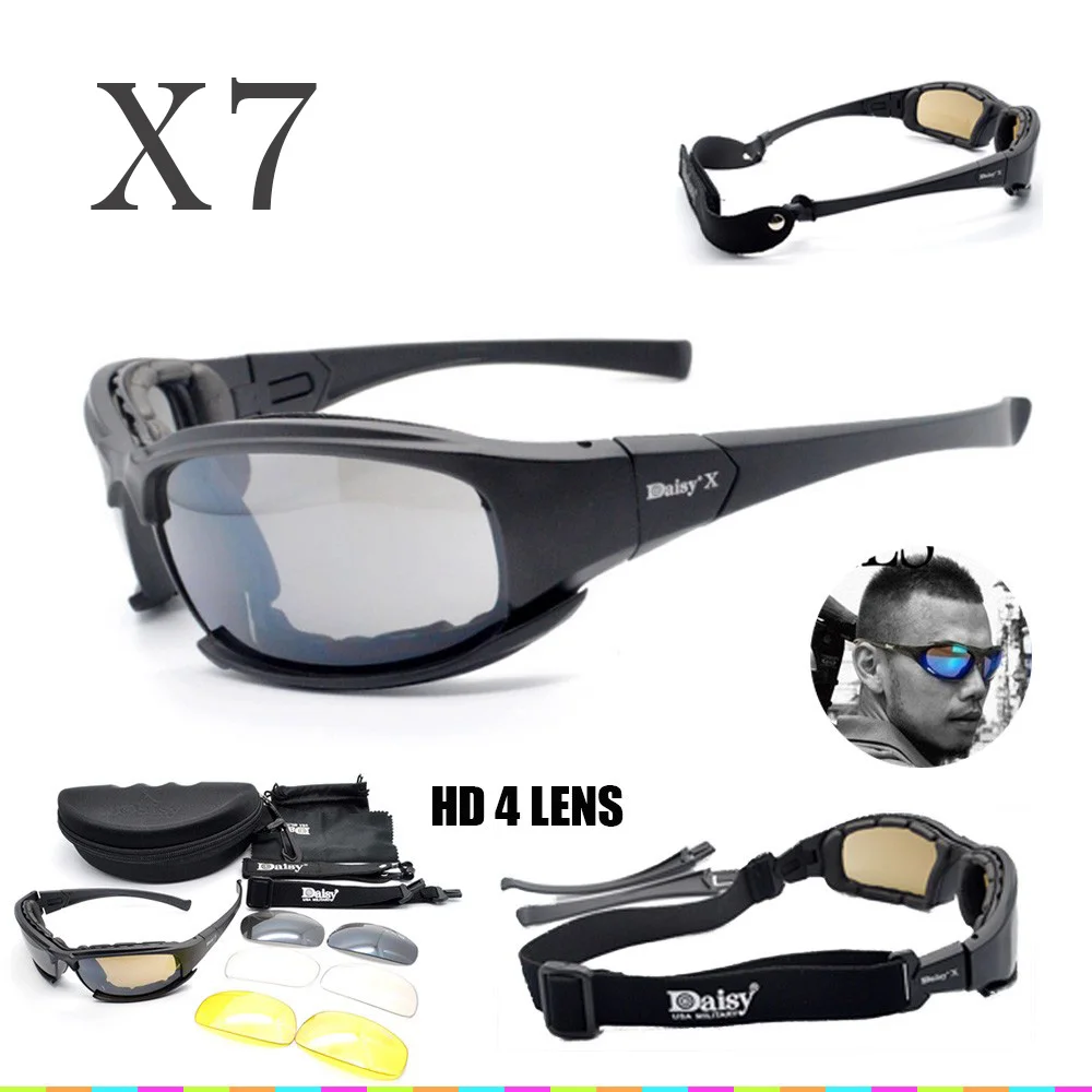 Daisy X7/C5 Polarized Tactical Glasses Military Goggles Army Sunglasses Men Shooting Hunting Hiking Eyewear UV400