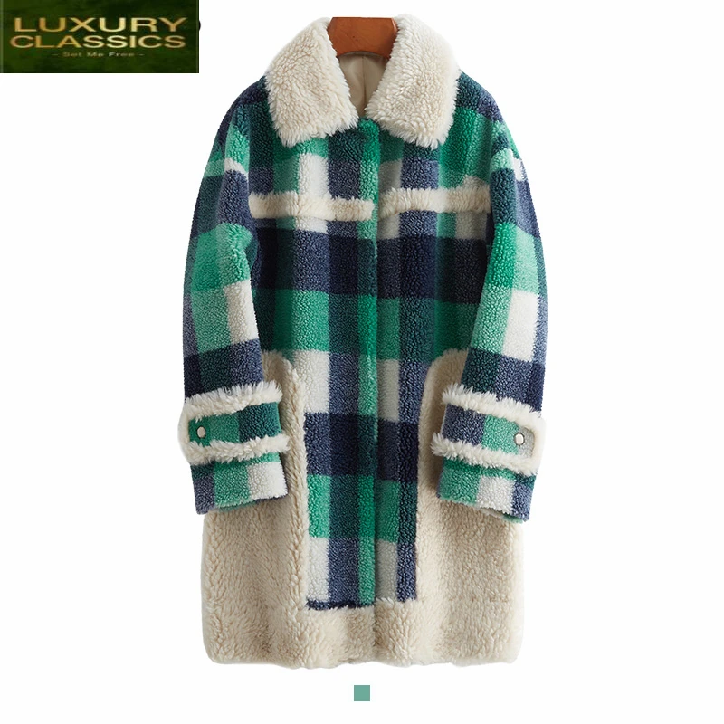 

Fur Real 100 % Coat Female Winter Warm Jacket Women Clothes 2021 Korean Vintage Long Sheep Shearing Coats Elegant Fur Top 331006