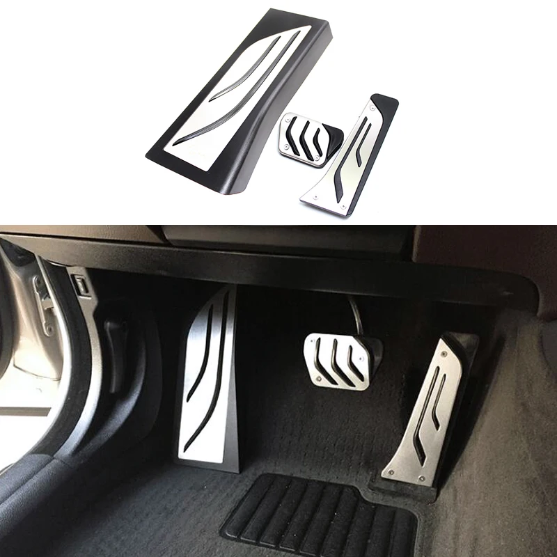 

3pcs/set LHD For BMW X5 G05 2019 2020 AT Foot Pedal Accelerator Gas Fuel Brake Pedal Rest Footrest Pedal Pad Cover Trim