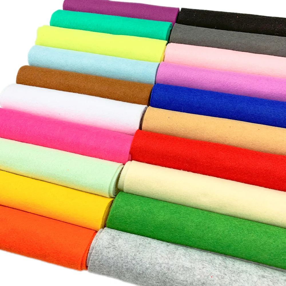 7 Roll Bundle Soft Felt Fabric Non-woven Felt Sewing Fabric DIY Doll Crafts Plush Toy Decor Handmade Material Multicolor 20*90cm