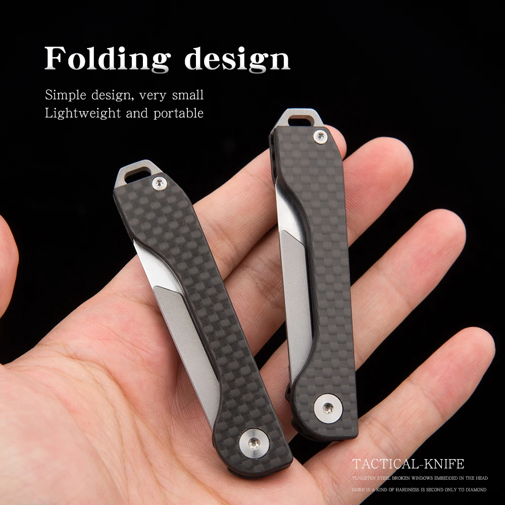 Carbon Fiber Folding Knife Sharp Blade Outdoor Survival Camping Emergency Tools Unpacking Scalpel