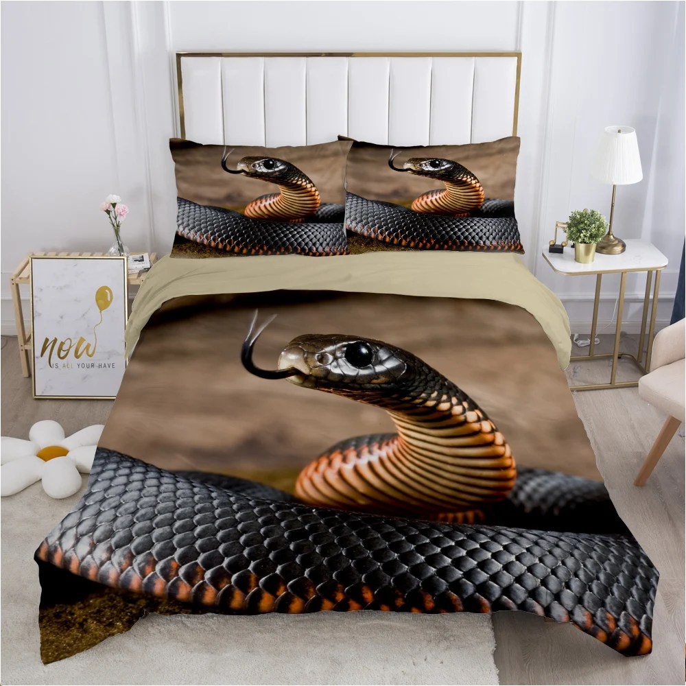 Snake bedding set Queen King Full Double Duvet cover set pillow case Bed linens Quilt cover 240x220 200x200 Cyan