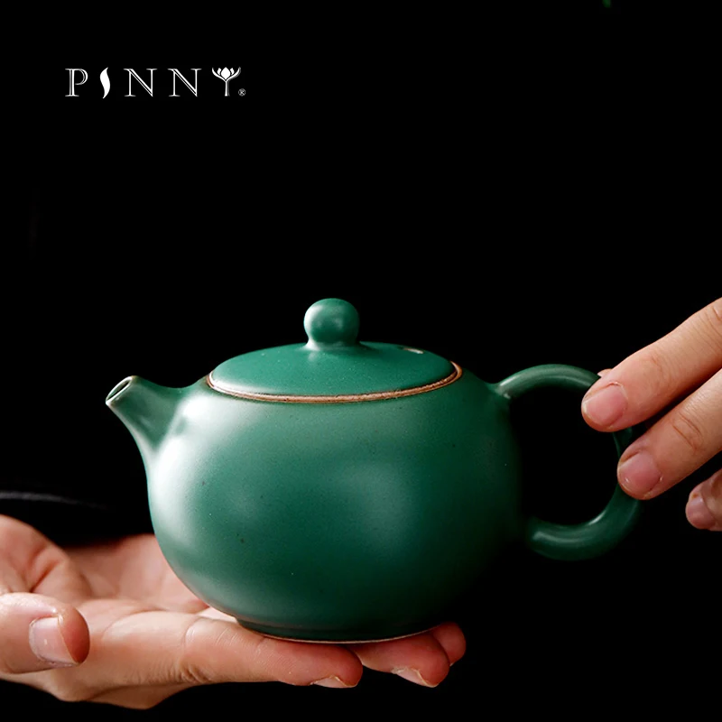 

PINNY 210ML Retro Ceramic Dark Green Glaze XISHI Teapot Vintage Japanese Style Tea Pot Kung Fu Drinkware