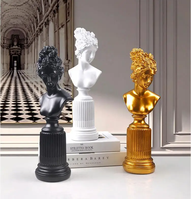 

European Greek Goddess Portrait Resin Adornments Home Livingroom Desktop Figurines Decoration Model Room Table Sculpture Crafts