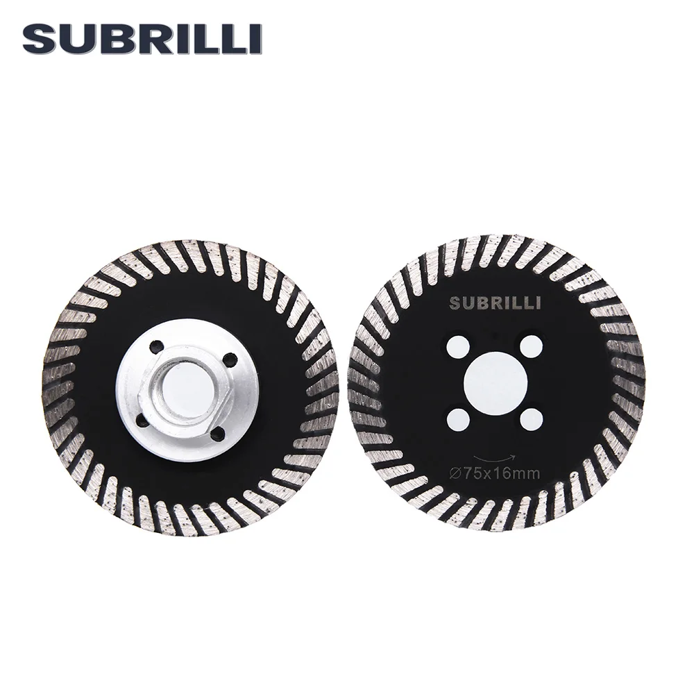 SUBRILLI 3 "Pisau Berlian Mini Ditekan Panas dengan Roda Berlian Cakram Pemotong Ukir Flange M14 5/8-11 Yang Dapat Dilepas untuk Pengukir