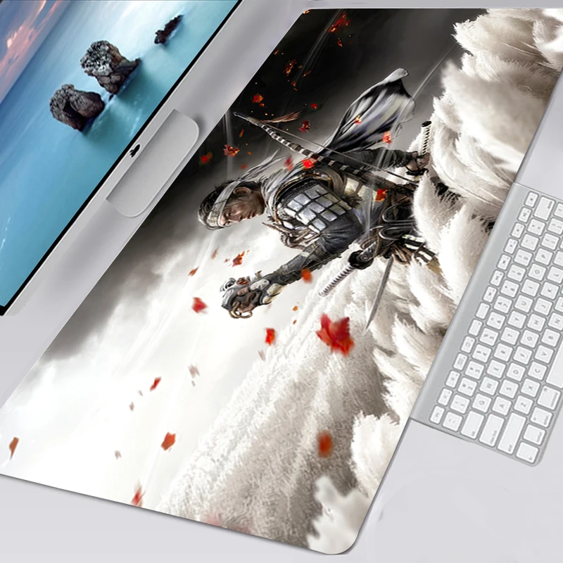 Ghost of Tsushima XXL 90X30CM Mousepad Gaming Accessories Non-slip 30X60 Mouse Pad Gamer Mausepad Keyboard Mat Tapis De Souris