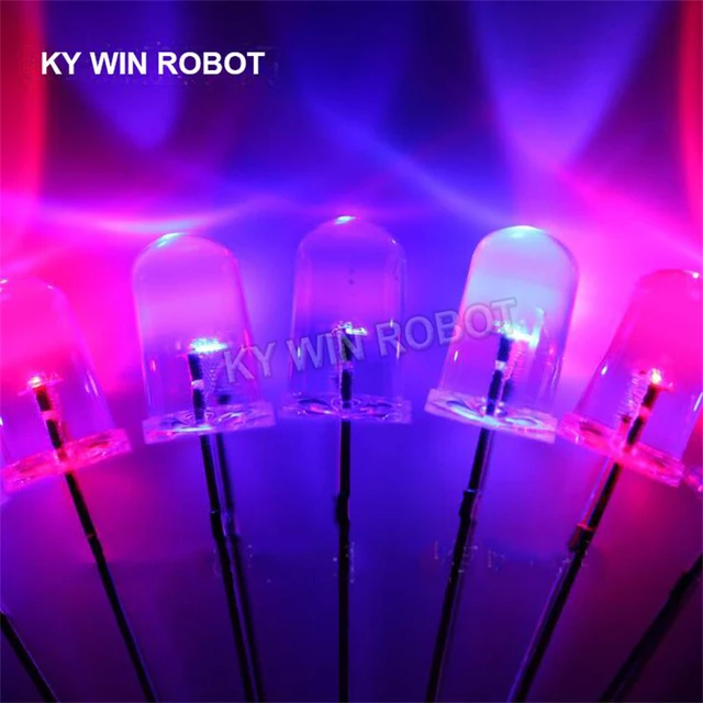 F5 5mm Flash czerwony niebieski dwukolorowa dioda elektroluminescencyjna automatyczne miganie LED kontrola błysku miga 5 mm dioda LED DIY 50 sztuk/partia