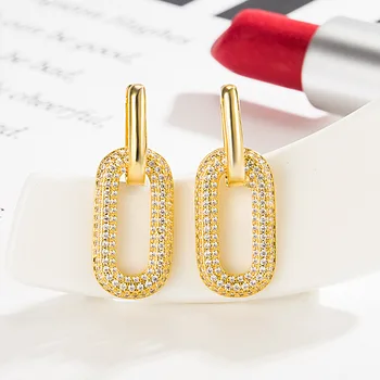 Real 14K gold jewelry earrings women beautiful Aros Mujer Oreja pink earrings for women Orecchini 14K yellow gold bizuteria jewelry