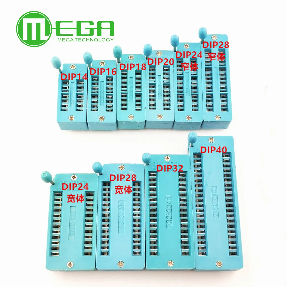 1pieces 14 16 18 20 24 28 32 40 P Pin 2.54 MM Green DIP Universal ZIF IC Socket Test Solder Type IC Connector Socket Test Seat