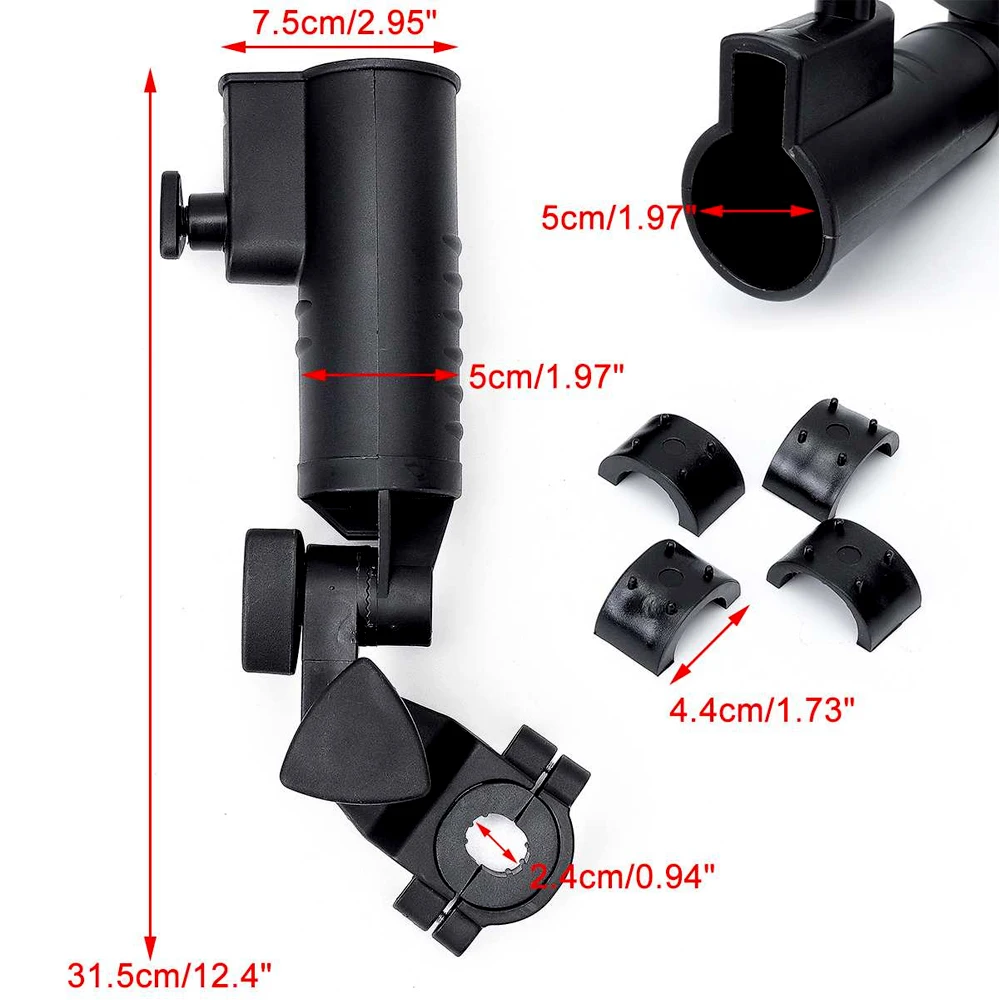 Soporte para paraguas de carrito de golf, accesorio de montaje de cantidad de paraguas ajustable universal para accesorios de carrito de golf