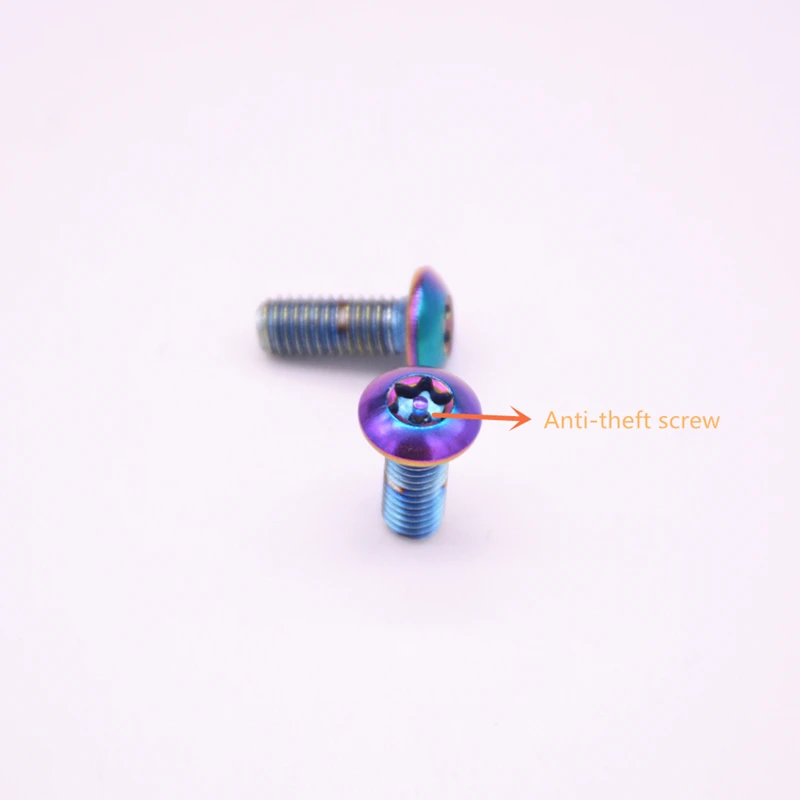 2pcs plating steel  Bolt guard against theft Screw M5 x12mm Bike Water Bottle Cage Mountain Bike Screw Torx Truss Head