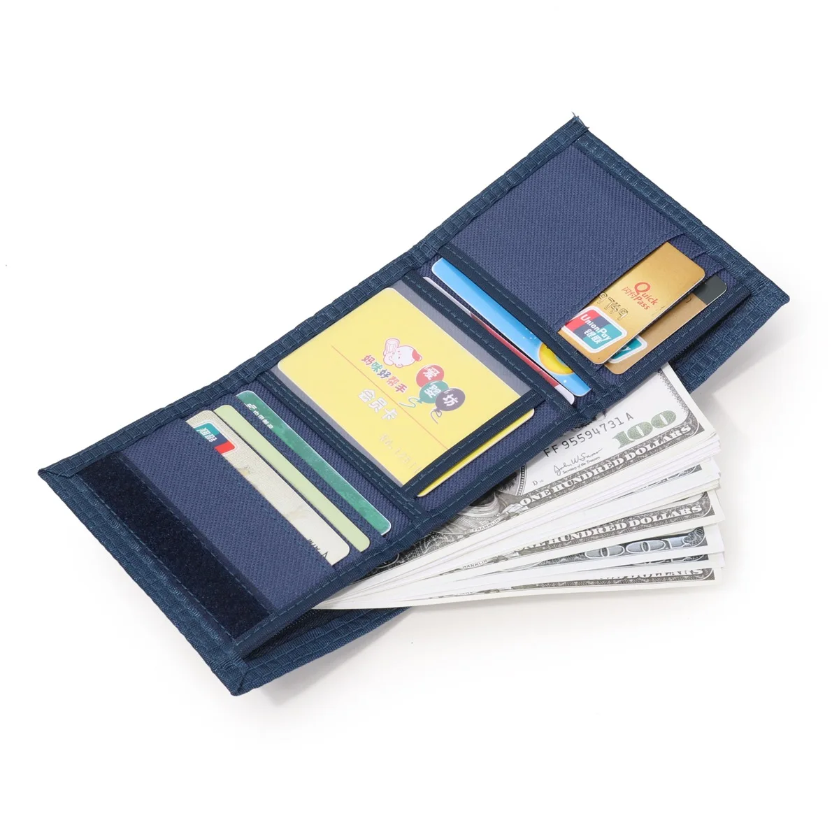 Tieners Jongens Nylon Tri-Fold Portefeuilles Stof Korte Clutch Man Portemonnees Mannelijke Geldzakken Portemonnee Cheque Pouch Credit Kaarten id Houder