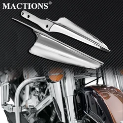 Motorcycle Chrome Fork Front Wind Baffle Windshield Deflector Trim For Harley Touring Road King Street Glide CVO 1995-2022 2023