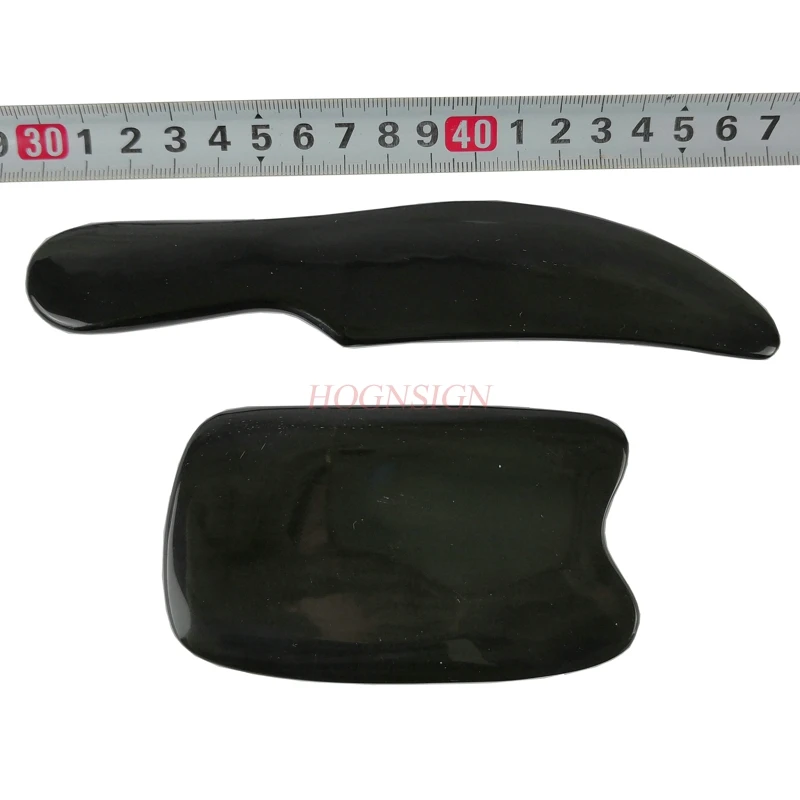 2PCS massage Natural Black Buffalo Horn Gua Sha Board Guasha Therapy Scraper Scraping Blade Plate Back Massage Chinese Medicine