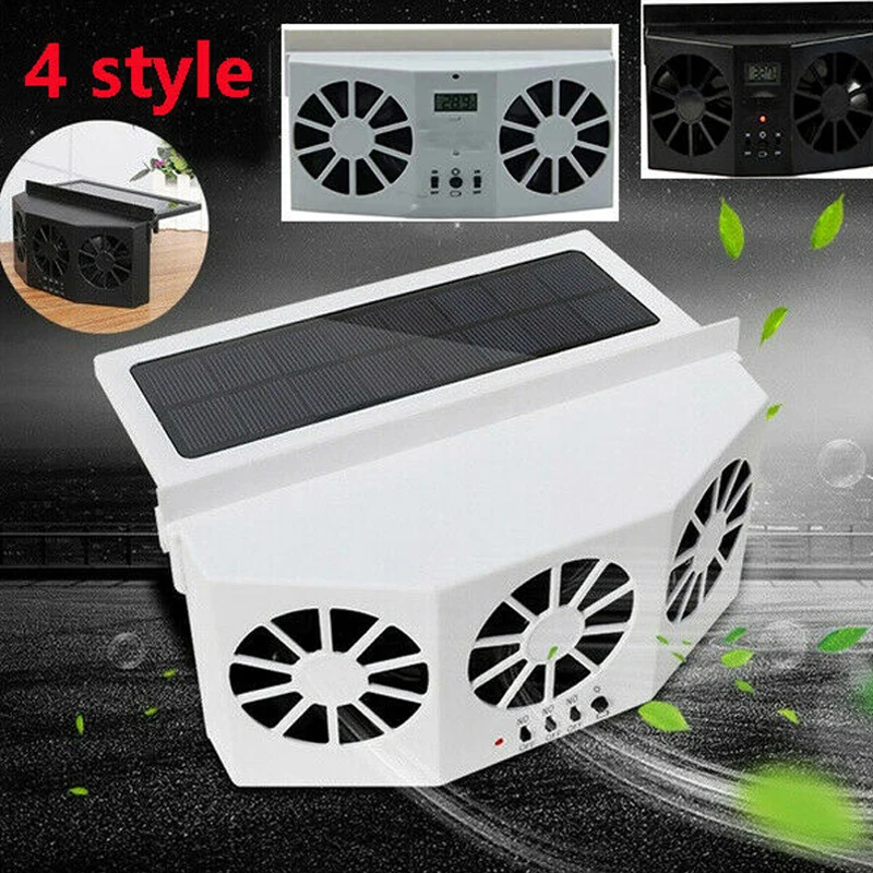 

Spot Portable Car Quiet Air Conditioner Solar Cooling Fan Auto Truck Vehicle Cooler Energy Saving Ventilator ventilateur Voiture