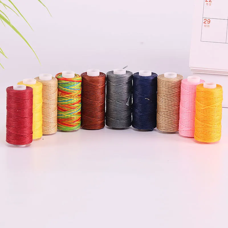 50M 150D HQ Thickness Waxed Thread For Leather Waxed Cord For Diy Handicraft Tool Hand Stitching Thread Flat Waxed Sewing Line