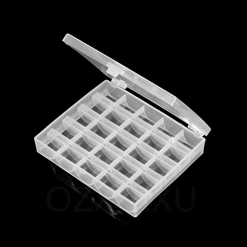 Caixa vazia 25 bobinas de máquina de costura com caixa de armazenamento de linha para casa acessórios de costura ferramentas de costura 5bb5728