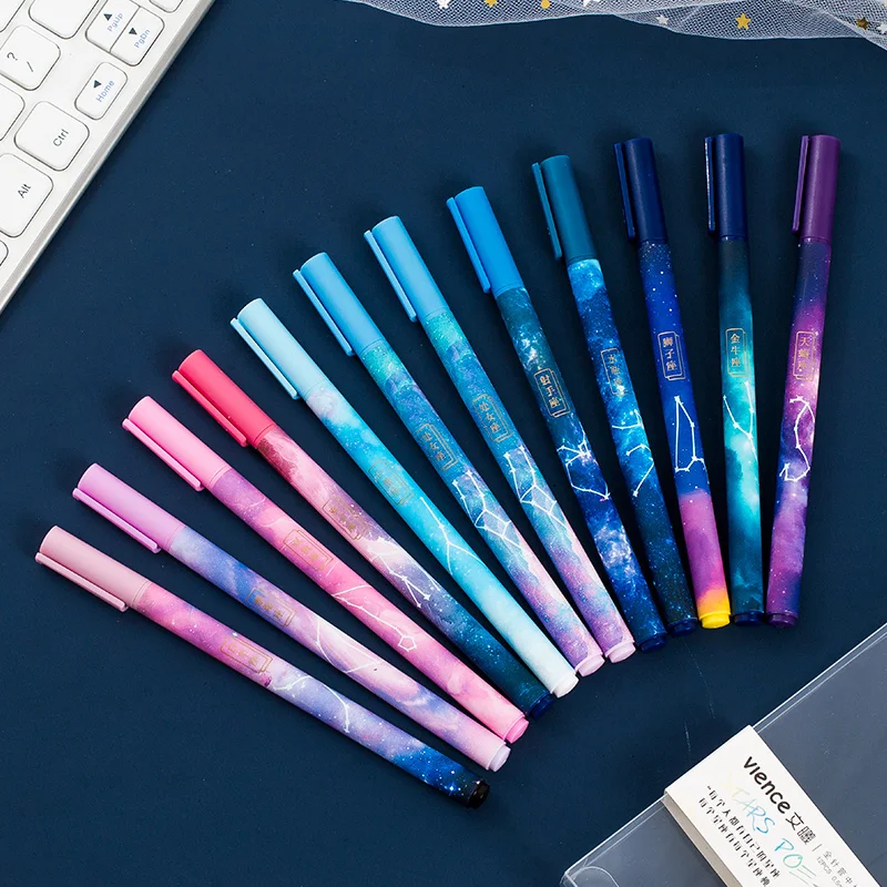 1-3pcs Constellation Gel Pen Novelty 0.5mm Starry Black Ink Pen for Girl Gift Student Stationery School Writing Office Supplies