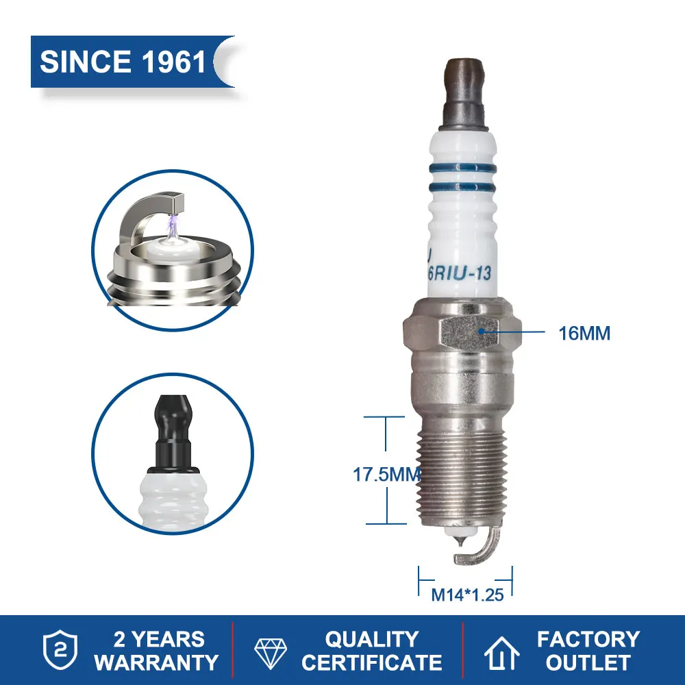 (Zestaw 2-8) latarka u-power świeca zapłonowa Q6RIU-13 świece irydowe osiągają 17.5mm rozmiar szesnastkowy 16mm szczelina 1.3mm