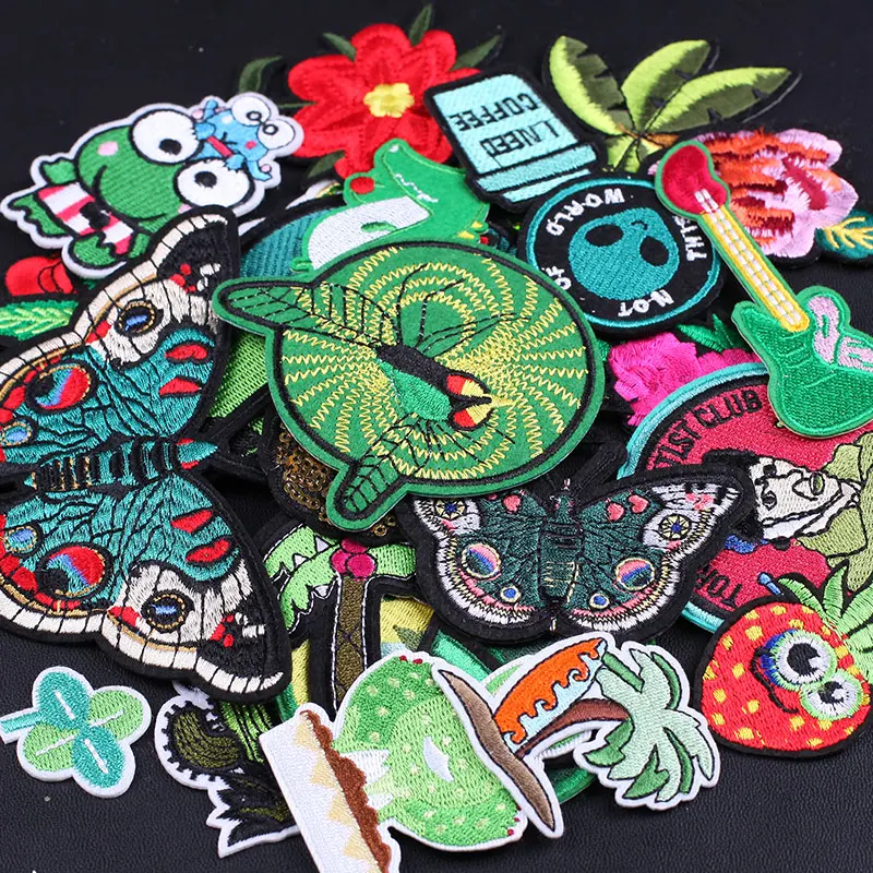 10 шт./лот Случайные Смешанные Мультяшные вышитые нашивки для одежды термоклейкие значки нашивки наклейки для ткани одежды Аппликации