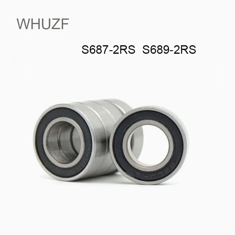 WHUZF Free Shipping 10PCS S687-2RS S689-2RS Stainless Steel Ball Bearing 687 689 Ball Bearing ABEC-7 Roller Skates Bearing