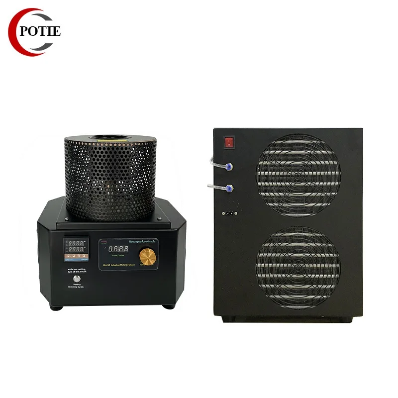 

220V 1-3KG Mini Temperature Controlling Portable Electric Jewelry Induction Melting Furnace With Water Chiller Smelting Machine