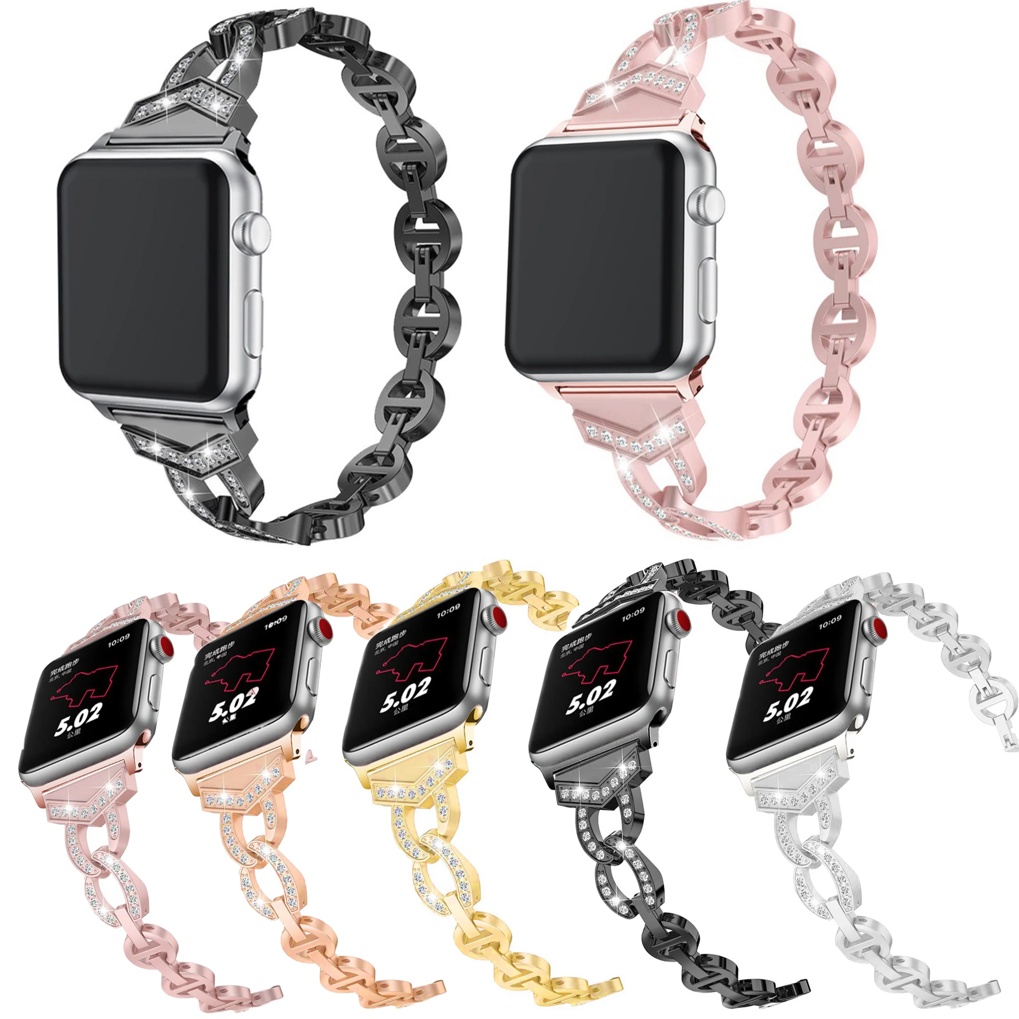 

Metal strap Compatible with Apple watch 44mm 42mm 40mm 38mm Comfortable metal stainless steel strap for iwatch 7 6 5 4 3 SE band