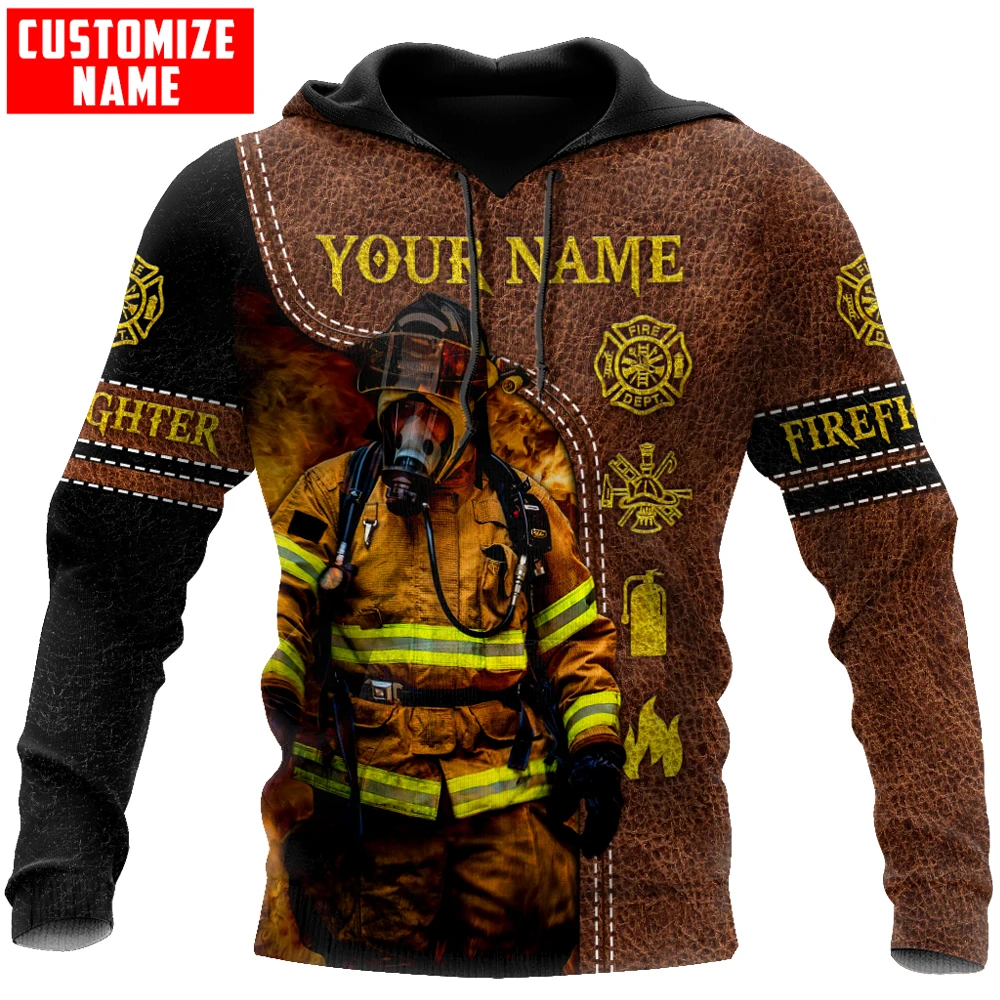 

Customize Name Firefighter 3D All Over Printed Men Autumn Hoodie Unisex Hooded sweatshirt Streetwear Casual zipper hoodies DK408