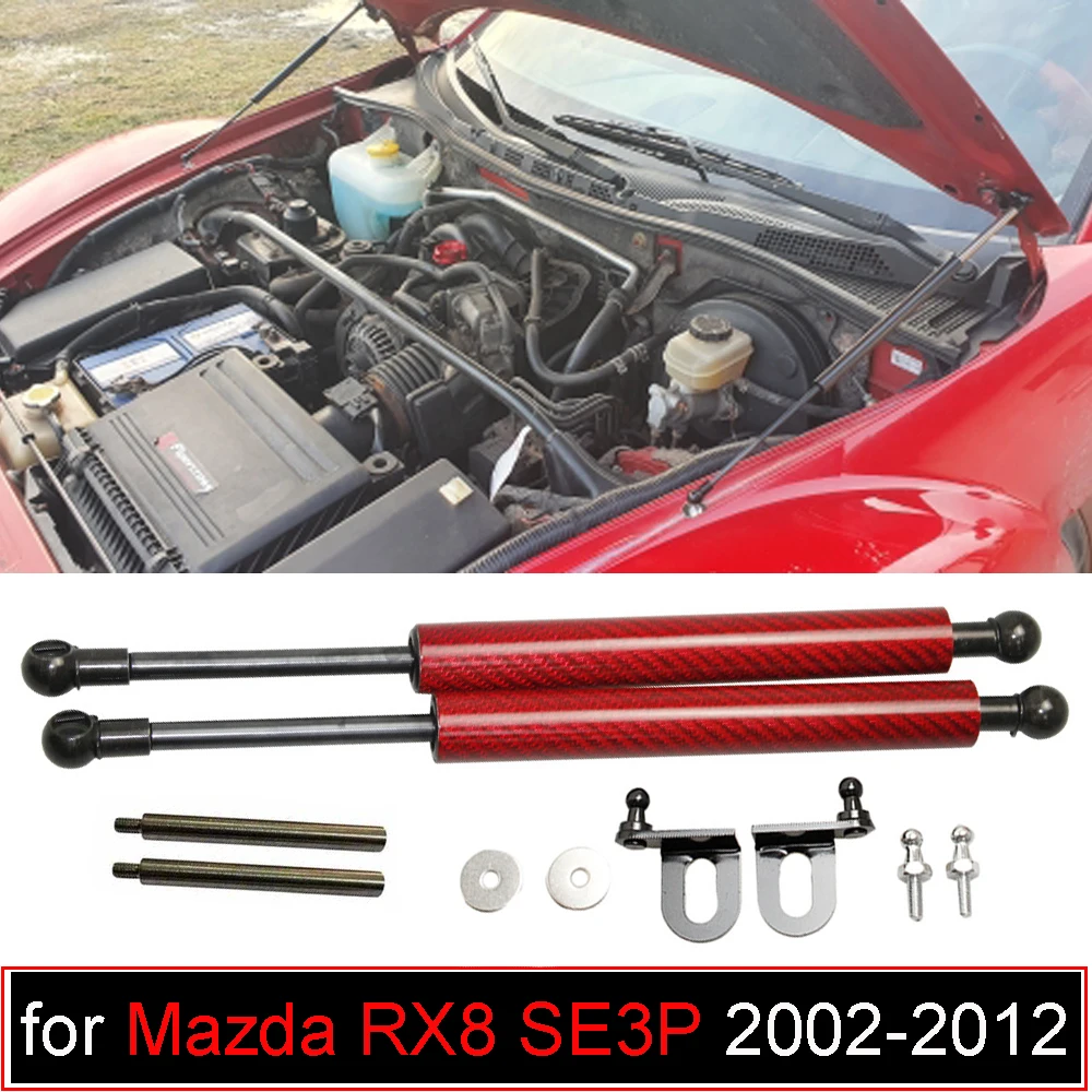 

for Mazda RX8 SE3P 2002-2012 Front Hood Bonnet Modify Gas Struts Carbon Fiber Shock Dampers Lift Supports Prop Rod Absorber Bar