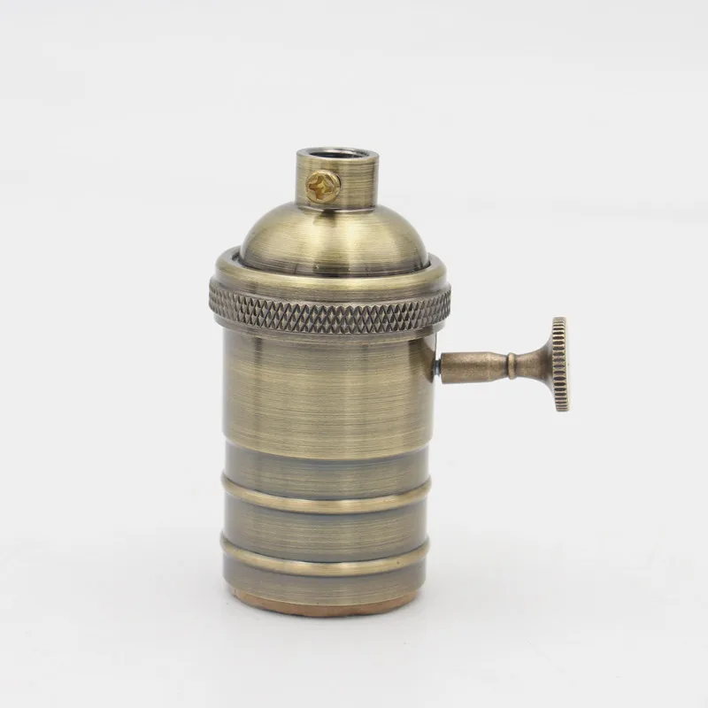 Vintage Bulb Lamp Socket Brass Metal Light Socket With Switch Konb